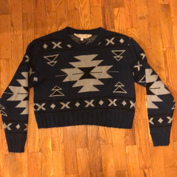 Jen's Pirate Booty Aztec Crop Sweater Navy - Picture 5 of 7